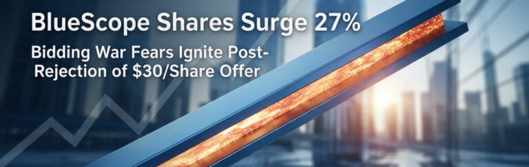 BlueScope Shares Surge 27% as Bidding War Fears Ignite Post-Rejection of $30/Share Offer
