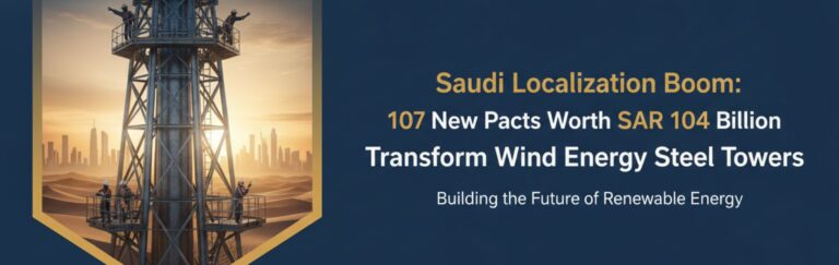 Saudi Localization Boom: 107 New Pacts Worth SAR 104 Billion Transform Wind Energy Steel Towers